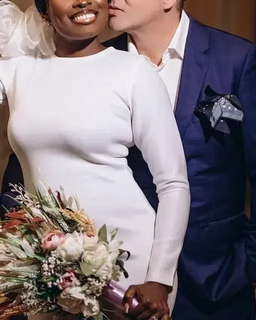 A bride in white on her wedding day